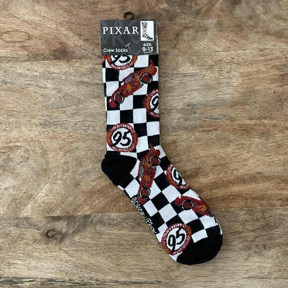 NEW Adult Cars Lightning McQueen Socks - Picture 1 of 2